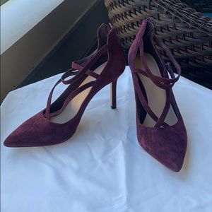 Maroon Velour Strappy heels